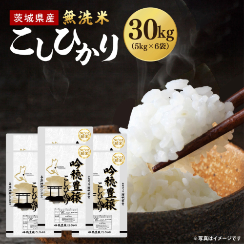 ＜令和8年産 ＞新米無洗米 こしひかり 30kg（5kg×6袋）（茨城県産） 2842466 - 茨城県大洗町
