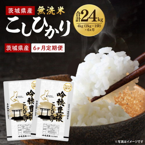 【6ヵ月定期便】＜令和8年産 ＞新米無洗米こしひかり 4kg×6ヵ月（茨城県産） 2842489 - 茨城県大洗町