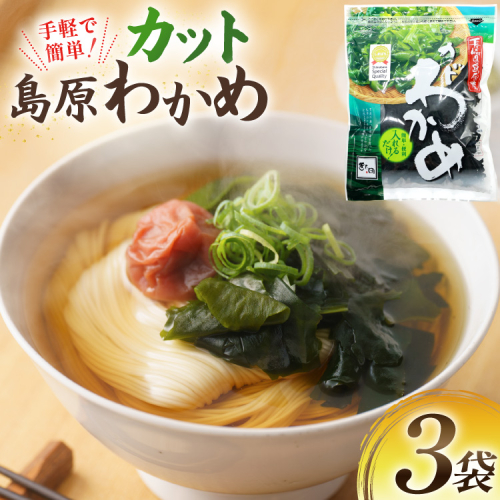 AK063 島原カットわかめ 3袋 [ ワカメ わかめ 海藻 カット サラダ 味噌汁 国産 乾燥 北田物産 長崎県 島原市 ] 2842503 - 長崎県島原市