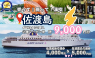 佐渡島船旅＆産品購入応援クーポン券 9,000円分（佐渡船旅応援券4,000円分 佐渡産品応援券5,000円分） | 佐渡汽船 クーポン券 利用券 乗船券 船 船チケット カーフェリー ジェットフォイル お土産 佐渡島 新潟県 佐渡市