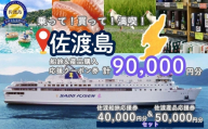 佐渡島船旅＆産品購入応援クーポン券 90,000円分（佐渡船旅応援券40,000円分 佐渡産品応援券50,000円分） | 佐渡汽船 クーポン券 利用券 乗船券 船 船チケット カーフェリー ジェットフォイル お土産 佐渡島 新潟県 佐渡市