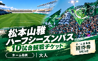 【松本山雅】ハーフシーズンパス 10試合観戦チケット ホームB席_大人【ホーム自由席招待券1枚付き】｜ 松本山雅 試合観戦 観戦チケット サッカー ふるさと納税 長野県 松本市
