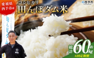 ＜令和8年産 愛媛県西予市産 ひめの凜 田んぼダム米 約10kg（定期便6回）＞『入金確認後、お申込み月の翌月より配送を開始します』 特産品 キロ ひめのりん 西予応援米 宇和米 お米 コメ こめ 白米 精米 米 国産 愛媛県産 和みファーム 愛媛県 西予市【常温】