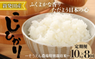 コシヒカリ 新潟 定期便 10kg 8ヶ月 令和8年産 新潟県産 コシヒカリ 10㎏×8か月 新潟県 新潟産 定期便 新潟米 新発田産 新発田 お米 米 そうえん米コシヒカリ 10kg 80kg 8か月 定期便 数量限定 とんとん市場 せいだ 新潟県 新発田市 とんとん市場のお米 seidaSO008