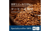 [定期1ヶ月毎3回]毎月違うスペシャルティコーヒー 300g（粉 中挽き） コーヒー 珈琲 コーヒー粉 粉コーヒー レギュラーコーヒー カフェ 定期便