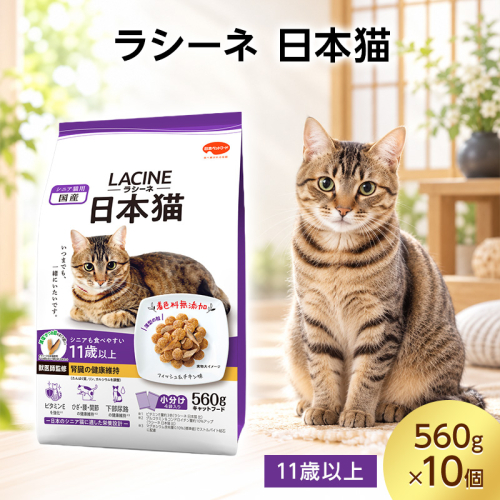 ラシーネ 日本猫 11歳以上 560g ケース販売 ペットフード 猫 ネコ ねこ キャット ペット 静岡 袋井市 2851091 - 静岡県袋井市