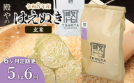 【令和8年産 新米】【定期便6ヶ月】殿やのはえぬき 玄米 5kg×6ヶ月 山形県鶴岡市産　K-827