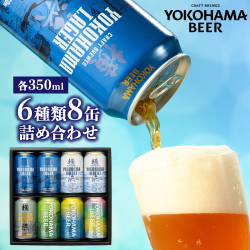 横浜ビール 缶ビール 6種類 8缶詰め合わせ| バラエティ セット お楽しみ 飲み比べ 詰合せ 黒ビール 白ビール ピルスナー セッションIPA お酒 350ml 常温 2857414 - 静岡県御殿場市