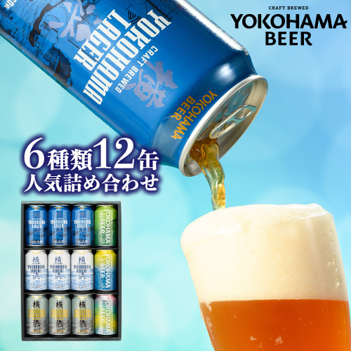 横浜ビール 缶ビール 6種類 人気12缶詰め合わせ| バラエティ セット お楽しみ 飲み比べ 詰合せ 黒ビール 白ビール ピルスナー セッションIPA お酒 350ml 常温 2857652 - 静岡県御殿場市