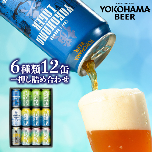 横浜ビール 缶ビール 6種類 一押し12缶詰め合わせ | バラエティ セット お楽しみ 飲み比べ 詰合せ 黒ビール 白ビール ピルスナー セッションIPA お酒 350ml 常温 2857662 - 静岡県御殿場市