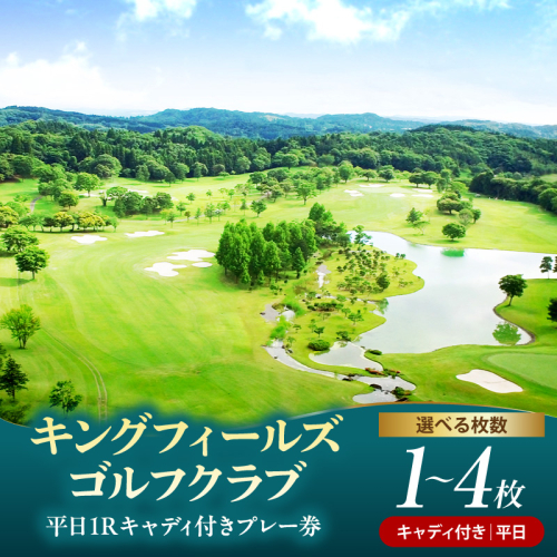 キングフィールズゴルフクラブ 平日1R キャディ付きプレー券 1～4枚  2858085 - 千葉県市原市