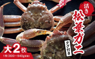 【活き】タグ付き松葉ガニ 大 2枚 (1枚800～940g前後) カニ 蟹 松葉ガニ 松葉がに かに 鳥取 高間商店 日野町