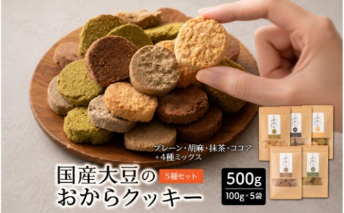 国産 おからクッキー5種セット合計500g(100g×5袋) 2860544 - 静岡県静岡市