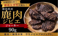鹿肉 ジャーキー 90g 《 徳島大学 コラボ！ ジビエ プロジェクト》 肉 お肉 鹿肉 しか肉 ジビエ ジャーキー お酒 つまみ キャンプ 国産 学生 プロジェクト 徳島県