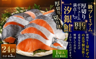 一級品プレミアム BIGサイズ一汐銀鮭切身 厚切り 24袋 （ 約3kg ） 1切ずつ真空個包装 鮭 シャケ 魚介類 海鮮 真空パック おかず おつまみ 晩酌 酒の肴 お惣菜 養殖 チリ産 プレミアムグレード 冷凍