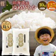 令和8年産【定期便12ヶ月】特Aランク米 ゆめぴりか 無洗米 10kg（5kg×2袋） 【1月発送】開始 雪冷気 籾貯蔵 雪中米 北海道   nr-3762