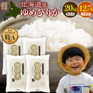 令和8年産【定期便12ヶ月】特Aランク米 ゆめぴりか 無洗米 20kg（5kg×4袋） 【2月発送】開始 雪冷気 籾貯蔵 雪中米 北海道   nr-3771