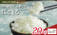 にこまる 20kg 【 クリーン精米 】 無洗米 相当 新米 ブランド米 こめ コメ お米 おこめ ライス【 高知 中土佐町 高知県産 国産 rice kome こめ 米 大野見米 無洗米 特別栽培米 ご飯 ごはん お弁当 おいしい おむすび おにぎり グルメ 送料無料  】