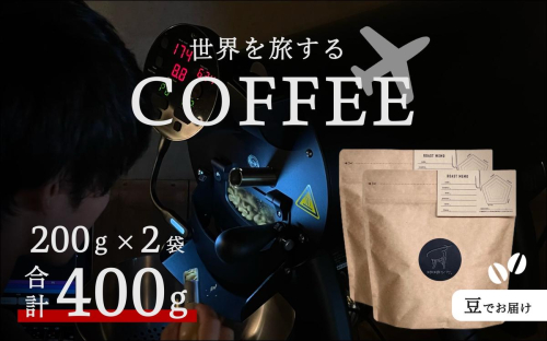 店主おまかせ中煎り2種セット（200ｇ×2袋）／珈琲シカ。 コーヒー シングルオリジン エチオピア グアテマラ ブラジル インドネシア 焙煎豆 奈良県 宇陀市 2865514 - 奈良県宇陀市