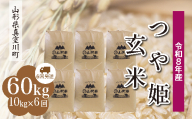 ＜令和8年産米＞ 真室川町産 特別栽培米 つや姫 【玄米】 60kg定期便 （10kg×6回発送）＜配送時期指定可＞