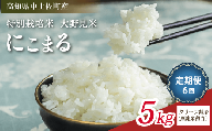 にこまる 5kg 定期便 6回【 クリーン精米 】 無洗米 相当 新米 ブランド米 こめ コメ お米 おこめ ライス【 高知 中土佐町 高知県産 国産 rice kome こめ 米 大野見米 無洗米 特別栽培米 ご飯 ごはん お弁当 おいしい おむすび おにぎり グルメ 送料無料  】