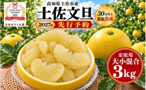 土佐文旦 大小混合 3kg 家庭用 大玉と小玉の詰め合わせ 日本ギフト大賞受賞 文旦発祥の地 園主こだわり 食べ比べ 高知県土佐市産 高知県産 国産 3キロ ぶんたん ブンタン みかん 柑橘類 高級フルーツ 果物 産地直送 お取り寄せ ギフト 季節限定 先行予約 やの一果彩[BQAC044] 2866859 - 高知県土佐市