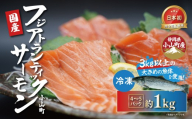 日本初 完全陸上養殖 静岡県小山町産 フジアトランティックサーモン 冷凍 4～5P 約1kg（魚体大きめ） | サーモン 刺身 海鮮丼 小分け 真空パック 鮭 養殖 国産 静岡県 小山町