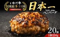 【全国最多日本一いわて牛入り】 【2月発送】 ハンバーグ 3kg(150g×20個) いわて牛 × 岩中豚 ハンバーグ 合挽き 合い挽き 黒毛和牛 人気 冷凍 個包装 小分け 冷凍 牛肉 豚肉 和牛 ビーフ ポーク はんばーぐ 挽肉 お肉 ミンチ 肉 お弁当 hannba-gu ランキング 東北 岩手 盛岡 mb004-02