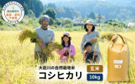 【栽培期間中農薬・肥料不使用】令和8年産 大岩川の自然栽培米コシヒカリ（玄米）10kg 新米 10キロ こしひかり 玄米食 玄米ご飯 げんまい 自然栽培 自然栽培米 農薬不使用 肥料不使用 除草剤不使用 富山県産 富山県 上市町 剱岳 湧水 大岩川 富山米 国産 まとめ買い 大容量 家族 健康 自家採種 有吉自然農場 産地直送 贈り物 ギフト おにぎり お弁当 ごはん 米 お米 こめ おこめ コメ