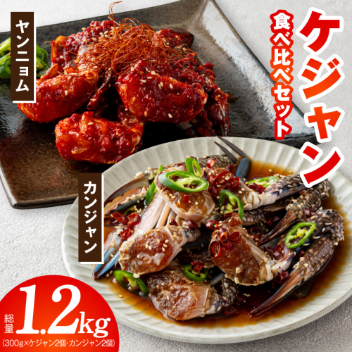 【先行予約】ケジャン食べ比べセット 300ｇ×4P（ヤンニョムケジャン2P・カンジャンケジャン2P）【12月下旬以降発送 韓国料理 韓国 キムチ ケジャン カニ 蟹】 G5688 2870216 - 大阪府泉佐野市