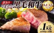 【訳あり】 【A4～A5ランク】 【厳選希少部位】 くまもと黒毛和牛 ミスジ ステーキ 約1kg （約100g×10枚）和牛ステーキ 牛肉 お肉 ミスジ 黒毛和牛 冷凍 焼肉 BBQ おかず 熊本県 八代市