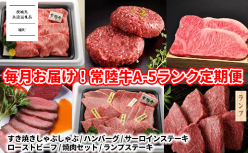  【茨城県共通返礼品】<定期便 全12回> 茨城の高級ブランド「常陸牛」A-5ランク K2040 2870238 - 茨城県境町