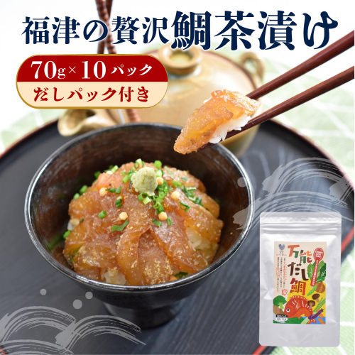 瞬間冷凍で生食感！！福津の贅沢鯛茶漬け(70g×10パック）だしパック付き[H0178] 2870415 - 福岡県福津市