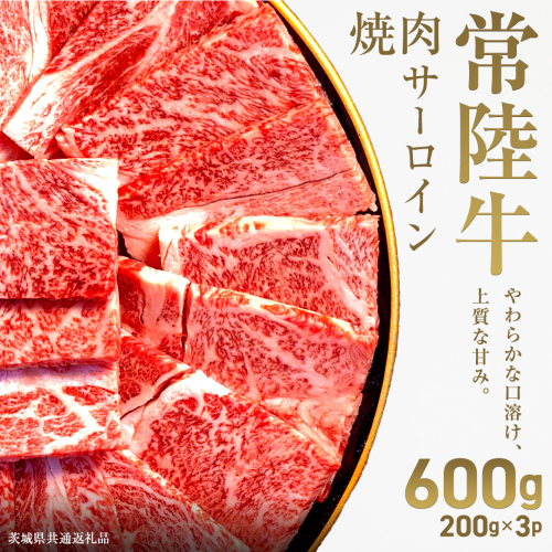 【先行予約】【和牛セレブ】常陸牛 焼肉 サーロイン 600g(200g×3パック)(茨城県共通返礼品) ひたち牛 ブランド牛肉 国産牛 国産黒毛和牛 お肉 ＜2027年2月からお申込順に発送＞ ひたちぎゅう ブランド牛 焼肉 サーロイン 黒毛和牛 和牛 ギフト [FN02-NT] 2870571 - 茨城県つくばみらい市