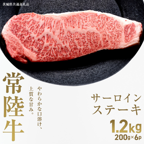 【先行予約】【和牛セレブ】常陸牛 サーロインステーキ 1.2kg(200g×6枚)(茨城県共通返礼品) ひたち牛 ブランド牛肉 国産牛 国産黒毛和牛 お肉 ＜2027年2月からお申込順に発送＞ ひたちぎゅう ブランド牛 ステーキ サーロイン 黒毛和牛 和牛 ギフト [FN14-NT] 2870624 - 茨城県つくばみらい市