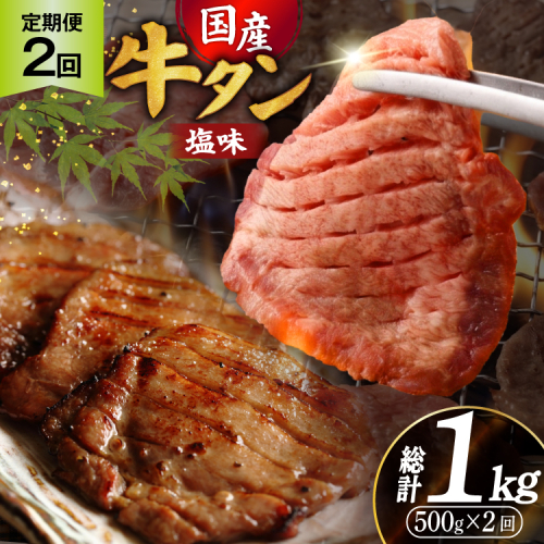 定期便 2回 牛タン 厚切り牛タン 希少部位 国産 塩味 500g 3～4人前 [佐藤精肉店 宮城県 気仙沼市 20566238] 牛タン 肉 牛肉 精肉 牛たん 牛タン塩 牛たん塩 冷凍 焼肉 牛タン BBQ 牛たん アウトドア バーベキュー 厚切り タン 牛たん ふるさと納税 ふるさと 返礼品 2870721 - 宮城県気仙沼市