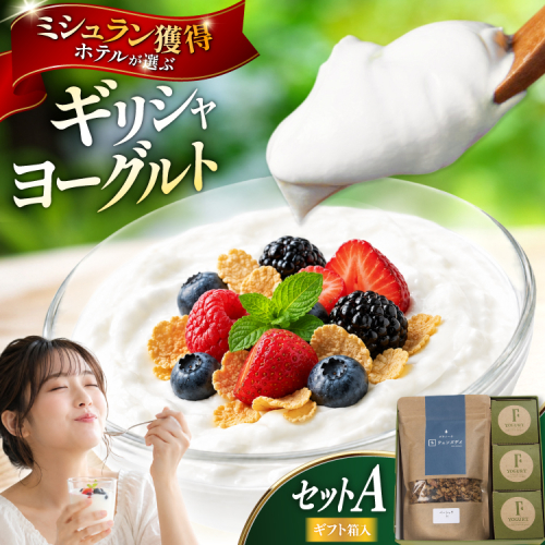 ヨーグルト セット 北海道 ギリシャヨーグルト グリークヨーグルト 160g 3個 グラノーラ 200g ギフトセットA [ほんだ菓子司 北海道 砂川市 12261113] ふるさと納税 スイーツ デザート 朝食 朝ごはん 手軽 北海道産 贈り物 オーツ麦 2870829 - 北海道砂川市