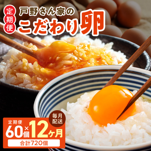 【12ヶ月 定期便】こだわりタマゴ 60個×全12回 Mサイズ 合計 720個【毎月配送 卵 たまご 国産 濃厚 とことん餌にこだわった とのたま】 099Z642 2870845 - 大阪府泉佐野市
