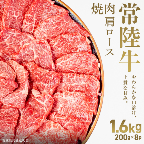【先行予約】【和牛セレブ】常陸牛 焼肉 肩ロース1.6kg(200g×8パック)(茨城県共通返礼品) ひたち牛 ブランド牛肉 国産牛 国産黒毛和牛 お肉 ＜2027年2月からお申込順に発送＞ ひたちぎゅう 常陸牛 ブランド牛 焼肉 肩ロース 黒毛和牛 和牛 ギフト [FN25-NT] 2870925 - 茨城県つくばみらい市
