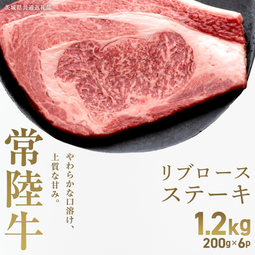 【先行予約】【和牛セレブ】常陸牛 リブロースステーキ1.2kg(200g×6枚)(茨城県共通返礼品) ひたち牛 ブランド牛肉 国産牛 国産黒毛和牛 お肉 ＜2027年2月からお申込順に発送＞ ひたちぎゅう 常陸牛 ステーキ リブロース 黒毛和牛 和牛 ギフト [FN39-NT] 2870950 - 茨城県つくばみらい市