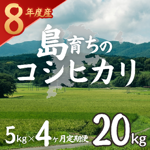 令和8年産 島育ちのコシヒカリ 5kg×4回 定期便（計20kg） 2871002 - 島根県海士町