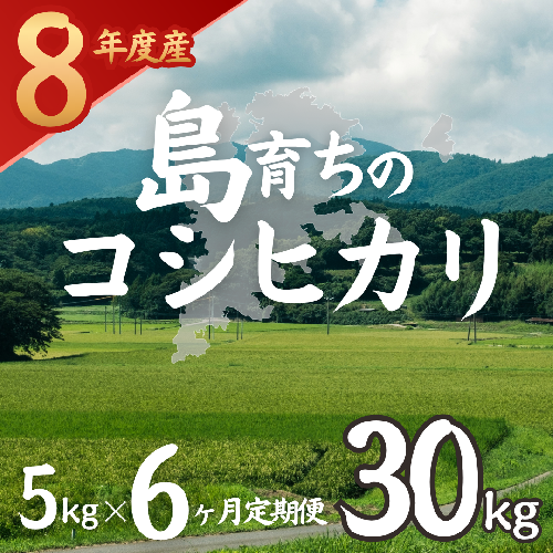 令和8年産 島育ちのコシヒカリ 5kg×6回 定期便（計30kg） 2871003 - 島根県海士町
