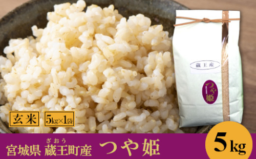 【令和8年産米】蔵王産　つや姫　玄米5kg ／ 米 ごはん ご飯 玄米 5kg 2026年産 令和8年産 新米 東北 宮城県産 蔵王産　【04301-0387】 2871166 - 宮城県蔵王町