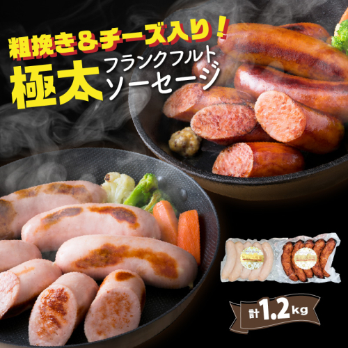 粗挽き＆チーズ入り！極太フランクフルトソーセージ1.2kg_0100N-2 2871184 - 大分県国東市