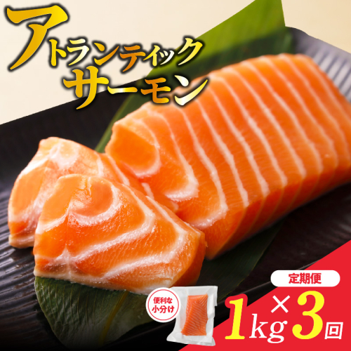 【定期便】アトランティックサーモン 1kg 刺身用ポーション 全3回【小分け 真空パック 訳あり サイズ不揃い 刺身 海鮮丼 さーもん 鮭 さけ シャケ しゃけ 冷凍】 nbjZ0005 2871195 - 大阪府泉佐野市