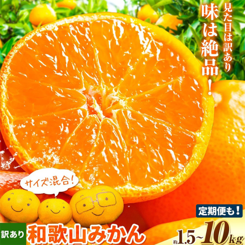 ご家庭用 みかん (3S～3L) 選べる内容量 約1.5kg 約5kg 約10kg 定期便《10月上旬‐12月末頃出荷(土日祝を除く) (定期便：11月・12月に出荷)》和歌山県 日高川町 果物 フルーツ 訳あり みかん 家庭用 お試し 大容量 みかん 5kg 10kg 2872066 - 和歌山県日高川町