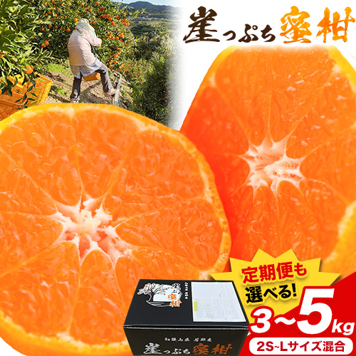 みかん ご家庭用 崖っぷち蜜柑 若野産 選べる内容量 約3kg 約5kg 定期便 2回 2S～Lサイズ混合 《2026年11月下旬-1月上旬頃出荷予定》 崖っぷち蜜柑 和歌山県 日高川町 みかん 柑橘 フルーツ 果物 ミカン 送料無料 2872124 - 和歌山県日高川町