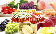 [令和8年産先行予約] [定期便6回] フルーツ満喫定期便A 『フードシステムズ』 さくらんぼ デラウェア 桃 シャインマスカット ラ・フランス りんご 果物 フルーツ 山形県 南陽市 [1138-R8]