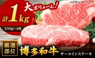 博多和牛サーロインステーキセット　1kg[250g×４枚]  桂川町/株式会社 MEAT PLUS [ADAQ002]