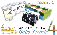 西条市の日本酒４蔵飲みくらべ『Saijo Terroir 4（西条テロワール「よん」）』（純米酒180ml×４種）